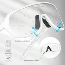 KAPVOE Gafas de ciclismo fotocromáticas para hombres y mujeres  para icleta de montaña gafas deportivas - Blanco-08 - Ver 5