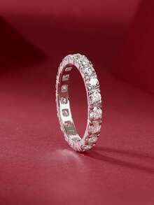 925er Sterling Silber Moissanit Ring für Frauen, hypoallergen hochwertiger Verlobungs-/Ehering, Valentinstag-/Geburtstagsgeschenk, oxidationsbeständige Geschenkbox Verpackung - Silber - Übersicht 7
