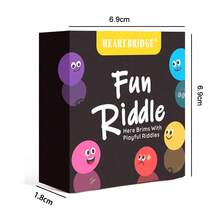 HEART BRIDGE®趣味谜语卡牌游戏 - 50张经典创意益智卡牌 | 适合家庭聚会、派对和朋友聚会的桌面游戏 | 旅行、露营、情人节、圣诞节和万圣节的完美礼物 - 黑色 - 查看 2