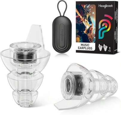 Hearprotek Hi-Fi Spirit Concert Ear Plugs, High Fidelity Silicone Music Earplugs For Concerts, Noise Reduction, Hearing Protection, Motorcycle, Musicians, Rave, Dj, Tinnitus Relief (Medium Size)