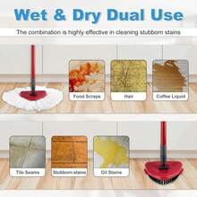 Mop Heads Replacements For Ocedar, Mop Replace Head For O Cedar, Spin Mop Replacement Head For Ocedar Easy Wring 1 Tank System, Mop Heads Include 2 Pack Spin Mop Refills And 2 Pack Scrubber Mop Head - ColorA - 查看 6