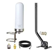 Antenas 5G 4G LTE para exteriores Omni Direccional Celular 5G WiFi Antena de largo alcance SMA N Macho ts9 Antena 4G LTE Banda ancha externa 698-6000MHz 10dBi con poste de cable kit completo - blanco - Ver 2