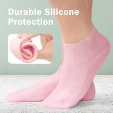 2 Pairs Of Convenient Women's Moisturizing And Anti Cracking Foot Socks, Upgraded Silicone Foot Care Socks, With Anti Slip Particle Design At The Bottom, Providing All-Weather Moisturizing And Foot Protection, Easy To Clean, Suitable For Dry And Cracked Heels, Silicone Moisturizing Socks - 均碼 - 查看 15