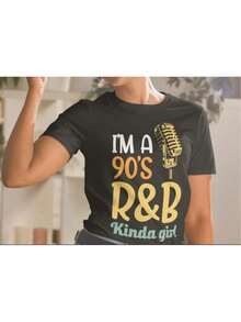 Retro Vibes With 90s R&Amp; B Cotton Tee – Soft And Comfortable - Black - View 1