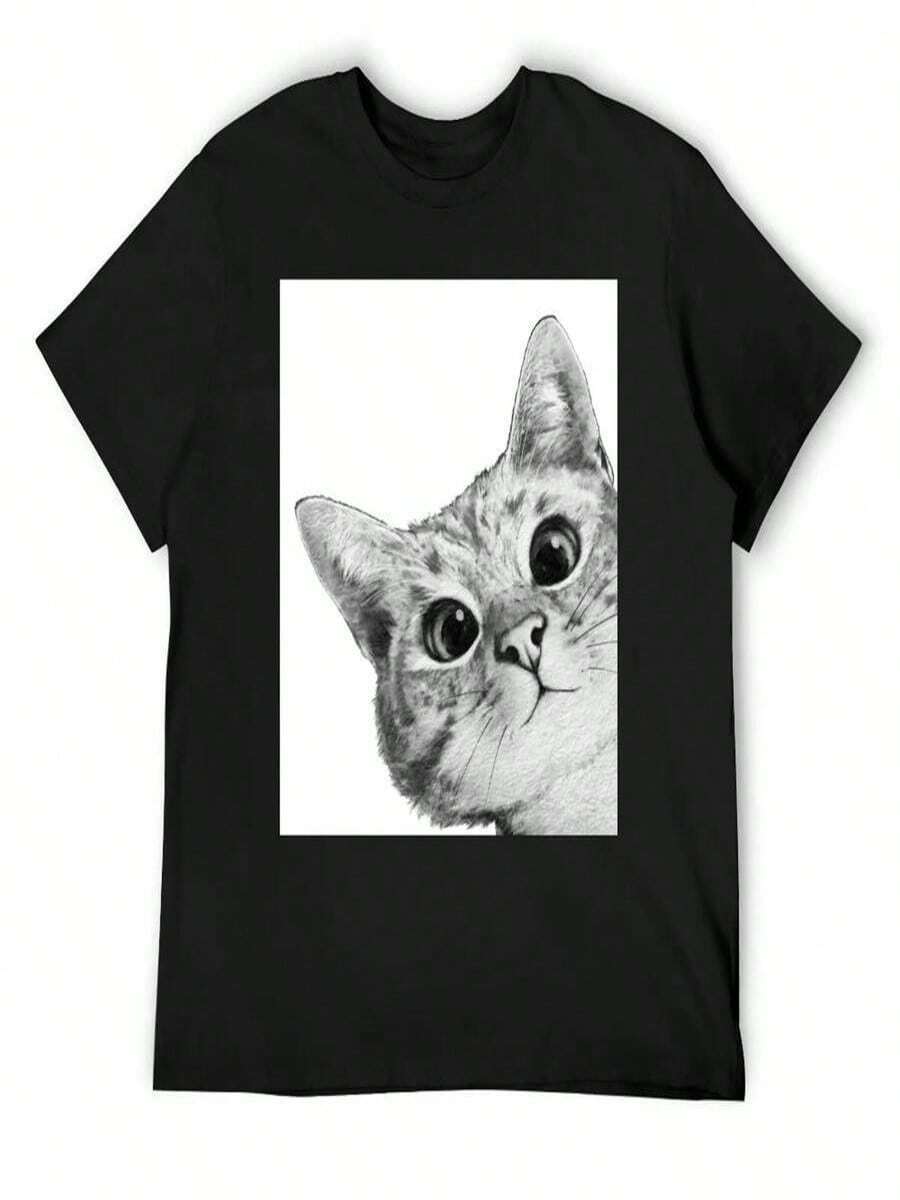 Sneaky Cat T-Shirt - Đen (Đen 14) - Xem 1