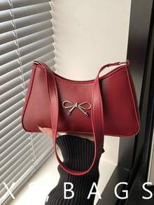2026 New Elegant Niche Shoulder Bag, Underarm Bag, Fashionable Versatile Commuter Handbag For Women - Red - View 1