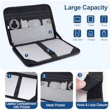MOSISO Funda para Laptop 13.3 PulgadasImpermeable A Prueba de Golpes Protector Artística Geométrica EVA Bolsa de Ordenador con Asa Compatible con MacBook Air/Pro 13  XPS 13 - negro - Ver 2