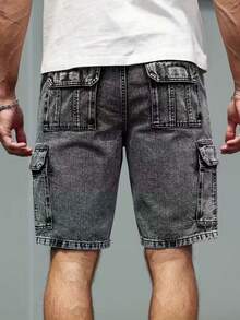 Celana Jeans Kargo Kasual Modis untuk Pria - Grey - View 2