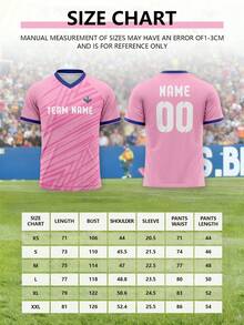 Custom Pink Patterned Soccer Jersey, Personalize With Player Number And Name. Suitable For Watching Matches, Father's Day Gifts Or Celebration Events. From Miami, USA. - Pink - View 2