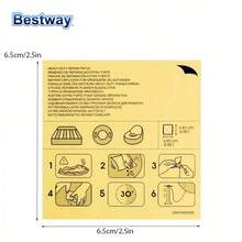 Bestway 62068 水下粘合修补片（10片/1包），游泳池修补套装，泳池穿孔修补片，非常适合修补船只、热水浴缸、游泳池和充气床垫，沙滩必备，泳池漂浮物 - 白色 - 查看 5