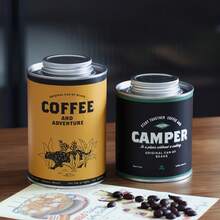 Recipiente de almacenamiento de café de alta calidad con válvula de desgasificación unidireccional - Recipiente sellado herméticamente apto para granos de café, hojas de té, productos secos, especias | Lata de metal resistente a los rayos UV para la cocina, la despensa, el campamento al aire libre - Multicolor - Ver 4