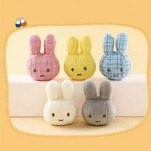 Miffy Rabbit Face Soft Hanging Keychain, Cute Rabbit Soft Bag Charm, Miffy Theme Collectible Surprise Plush Pendant, Can Be Hung On Bags, Backpacks, Keys, Super Adorable Fluffy Keychain Accessory - Multicolor - View 2