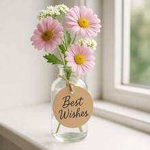 100pcs, 5.5cm/2inch Round Gift Tags, White/Black/Light Brown, Paper Craft Labels, DIY Decor, Sewing Supplies, Art & Craft, Gift Packaging Tags - Camel - View 2