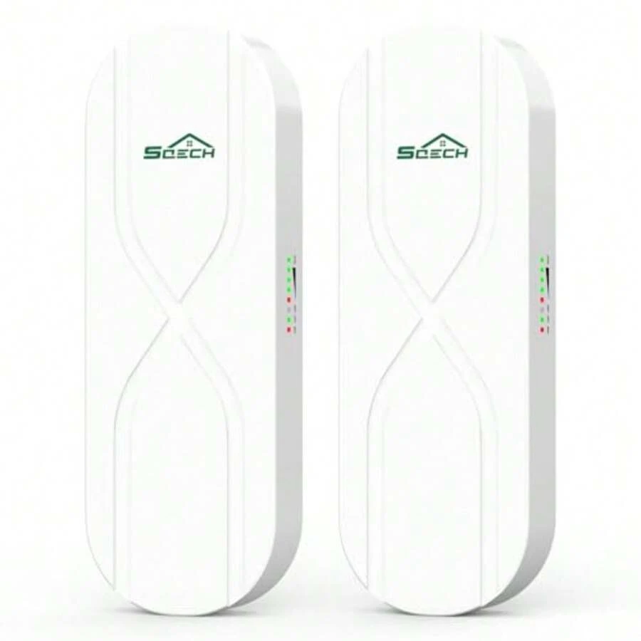 Puente Inalámbrico SQECH WB503X-S Puente Inalámbrico Punto a Punto con Puerto LAN de 100/100Mbps WiFi Puente de 3KM y 5 8G para PTP/PTMP con Antena de Alta Ganancia de 14dBi Alimentación POE 24V-55V - como en la foto - Ver 1