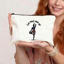 Cadou de instructor de yoga, accesorii de yoga pentru femei, cadou distractiv de meditație, cadou Zen, pungă de machiaj după cum îți dorești, geantă cosmetică, geantă mică, geantă de mână, geantă de călătorie, cadou de ziua de naștere și Crăciun - Multicolor - Vizualizare 17