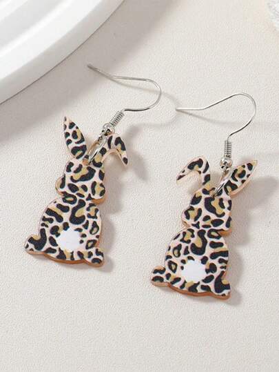 1 Pair Cute Easter Bunny Earrings, Holiday Jewelry For Girls