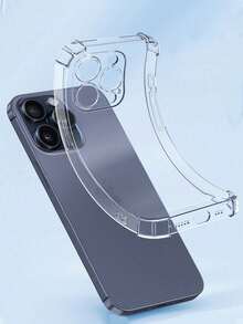 Bộ 4 ốp lưng điện thoại trong suốt chống rơi, bảo vệ toàn diện camera, tương thích với iPhone 11/12/13/14/15/16/16 Pro Max/17/17 Pro/17 Pro Max/Air, phụ kiện cần thiết cho gia đình/điện thoại dự phòng, chống sốc, chống ố vàng. - Trong sáng - Xem 3