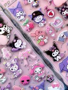 Cute Decorative Stickers, Suitable For Water Bottles, Phone Cases, Planners, Cartoon Style, Squeeze Stickers For DIY, Perfect As Holiday Gifts Or School Supplies, Adorable And Elegant Design - Multicolor - View 8
