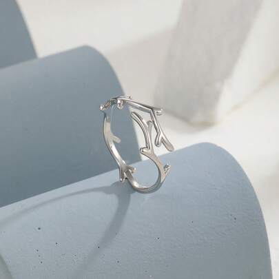 1枚极简鹿角戒指，几何百搭田园风格女士珠宝