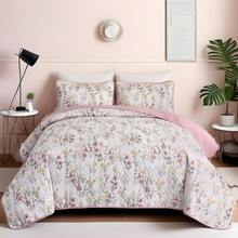 DJY 3 Pieces Queen King Size Gradient Aqua Flower Pattern Bedspread Coverlet For All Season,Soft Lightweight Microfiber Bedding Set,Wedding Items,Valentines Day Home Bed Room Decor,Easter Gifts,Mothers Day Gift,All Season - Hồng - Xem 9