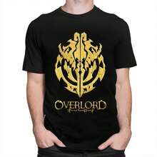 Custom Male Overlord Anime T Shirt Short Sleeve Cotton T-Shirt Leisure Ainz Ooal Gown Skull Tee Slim Fit Clothes - Black - View 2