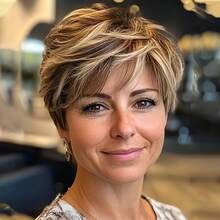 Women's Fashion Pixie Short Hair Wig, 180% Density Brazilian Remy Human Hair, Layered, P4/27 Color, Suitable For Daily Wear, Parties And Festivals, Elegant Women's Wig - S4/27 - View 10