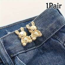 Detachable Rabbit Design Waist Button, Denim Waist Extender Adjustable Elastic Waist Button - Multicolor - View 24