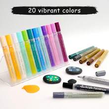 12/18/20 Farben Acrylmarker Set + 12 Hauttöne, wasserbasiert, wasserfest, schnelltrocknend, geeignet für verschiedene Materialien (Stein/Keramik/Holz/Glas/Papier), Kunstmalerei/Porträtskizzen/DIY Basteln/Graffiti, hohe Farbsättigung & nicht verlaufend, unverzichtbares Künstlerzubehör Set für professionelle Künstler - Acrylmarker - Übersicht 3