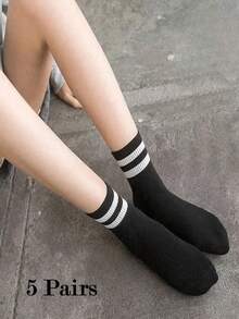 High Quality Autumn/Winter Mid-Calf Cotton Couple Socks, Cute Bear Embroidery Pattern, Korean Style White Knitted Socks - Multicolor - View 9