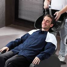 Lavabo de champú portátil, lavabo de champú profundo con altura y ángulo ajustables, incluye manguera de desagüe, cabezal de ducha, lavabo de pelo ligero para peluquería, centro de spa y uso doméstico, negro - 20,47 x 20,67 x (38,98-53,15) pulgadas - Ver 9