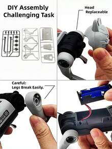 Juguetes científicos para niños, juguetes de control remoto inteligentes, tipo de ensamblaje gris - Perro robot de control remoto - Ver 4