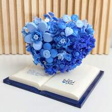 700+ Pcs Small Particle Building Block Heart-Shaped Bouquet Model, DIY Desktop Decor Toy, ABS Material, Suitable As Valentine's Day, Christmas, Holiday Gift For Men And Women - Creative Heart-shaped Flower Building Block Ornament - View 4