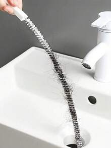 1支柔性管道疏通刷，浴室厨房水槽淋浴管道清洁刷，管道清洁工具 - B - 查看 9