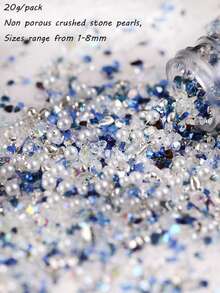 Serie azul Edición limitada de la atmósfera Estilo Ins Cuentas de arroz de vidrio Cuentas dispersas Pulsera y collar hechos a mano DIY a juego - Multicolor - Ver 30