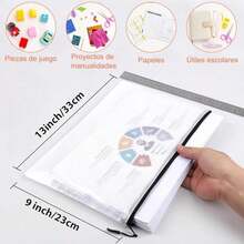 38 Pcs Bolsas de Malla con Cierre, Bolsas impermeables con cremallera de PVC,Organizador de Archivos Tamaño A4, Carpeta Organizadora de Documentos, para Aula, Escuela, Oficina, Suministros de Viaje - / - Ver 2