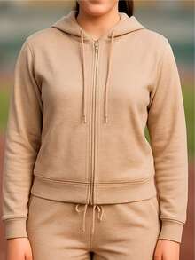 Conjunto para Mujer de dos piezas sudadera con capucha ajustable y un pantalón - Negro - Ver 10