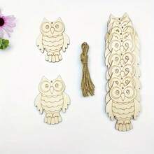 10pcs/20pcs Wooden Owl-Shaped Wood For DIY Painting And Doodling Crafts, Wooden Hanging Ornaments And Decorations For Festivals, Weddings, Home Parties, And Birthday Decorations - Multicolor - View 7