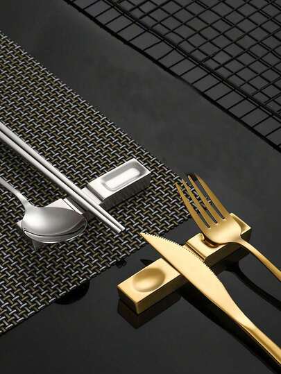 1 pieza Soporte de acero inoxidable 304 para palillos y cucharas, organizador de mesa de doble uso para restaurante, hotel, comedor, oficina, apto para tenedores, cucharas, bolígrafos