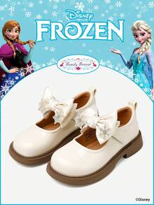 Disney 1 Pair Frozen Authorized Collaboration Children's Shoes, Suitable For Daily Wear, Festivals, Sports, Outdoor Activities, Comfortable, Non-Slip, Breathable (Children's Flat Shoes, Girls' Shoes, Princess Shoes, Queen Shoes) - Beige - View 1