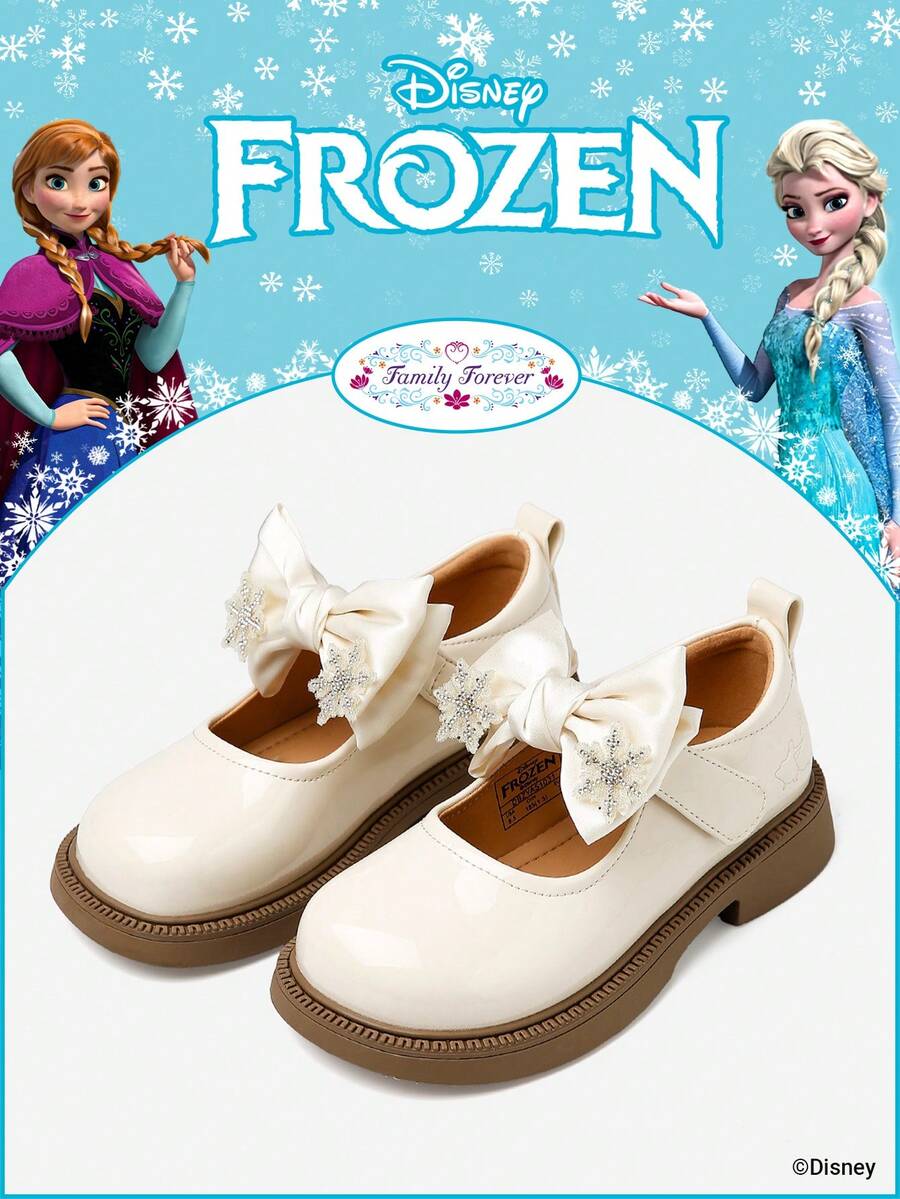 Disney 1 Pair Frozen Authorized Collaboration Children's Shoes, Suitable For Daily Wear, Festivals, Sports, Outdoor Activities, Comfortable, Non-Slip, Breathable (Children's Flat Shoes, Girls' Shoes, Princess Shoes, Queen Shoes) - Beige - View 1