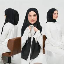 1pc Instant Chiffon Hijab, Silky Soft Breathable Chiffon Fabric Al-Amira Hijab, Suitable For Daily Wear, Festivals, Prayers, And Pilgrimages - Instant Chiffon Hijab - View 13