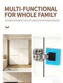 2pcs Blue Hinged Mounting Plates With Strong Magnets, 2mm Door Gap Locator, Hinge Installation Assist Tool - 42 - View 2
