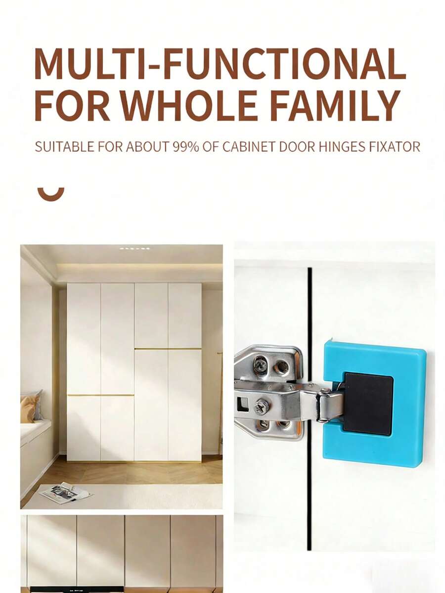 2pcs Blue Hinged Mounting Plates With Strong Magnets, 2mm Door Gap Locator, Hinge Installation Assist Tool