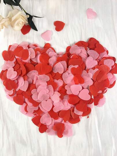1500/3000/5000片装心形纸屑，多色心形纸质礼品包装填充装饰，适用于情人节、毕业典礼、庆典、婚礼场景装饰。