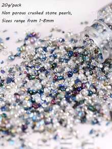 Serie azul Edición limitada de la atmósfera Estilo Ins Cuentas de arroz de vidrio Cuentas dispersas Pulsera y collar hechos a mano DIY a juego - Multicolor - Ver 40