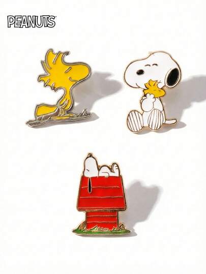  1 pieza Pasador de solapa de metal con esmalte con licencia oficial de Peanuts Snoopy, joya de novedad, resistente a la oxidación, para chaqueta, mochila, coleccionable para hombres y mujeres