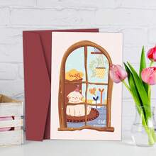 1pc Eid Mubarak Greeting Card - Cute Puppy Design, Ramadan Themed Paper Card With Envelope, Islamic Holiday Card For Eid Mubarak Celebrations, Ideal Gift For Family & Friends - Multicolor - View 3