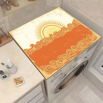 1 st. torkmatta för tvättmaskin med vintage-motiv, halkfri dräneringsmatta för tvättmaskin, absorberande snabbtorkande köksbänkmatta, gummimaterial, köksnyttigt, hemtillbehör