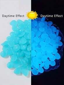 1000颗/800颗/500颗/300颗/100颗夜光鹅卵石，太阳能装饰石，适用于户外小径、花园、游泳池、DIY工艺品、水族箱装饰、走道、盆栽植物、鱼缸等。 - 彩色 - 查看 12