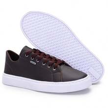 Basic Casual Sneakers With Eyelets, Lace-Up Closure, Perfect For Everyday Wear At Home, Office, Parties, And Vacations – Timeless. - Rust Brown - View 4